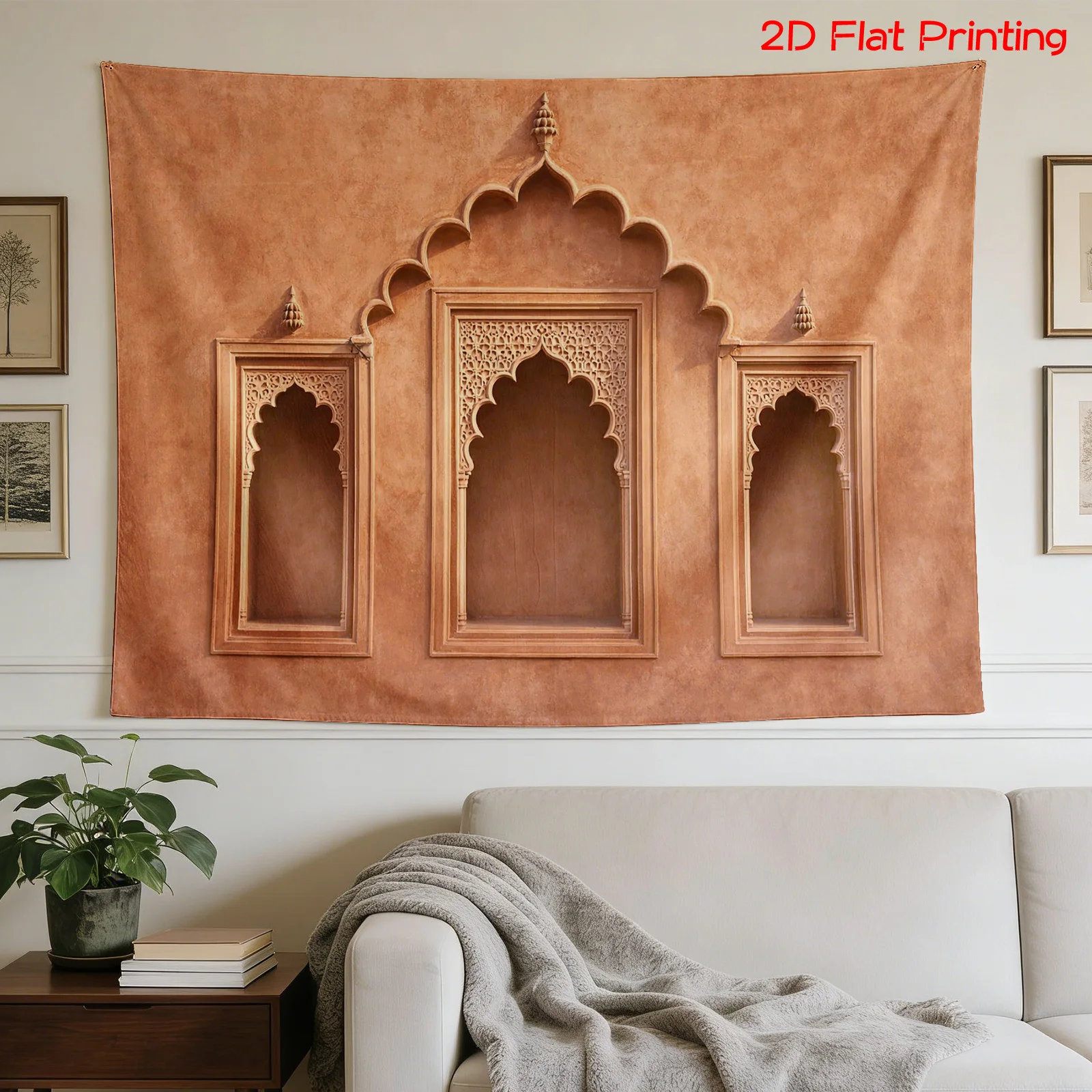 Large Boho Moroccan Tapestry Islamic Archway Wall Hanging Mural Moorish Boho Home Decor Tapestry Art 180x320cm