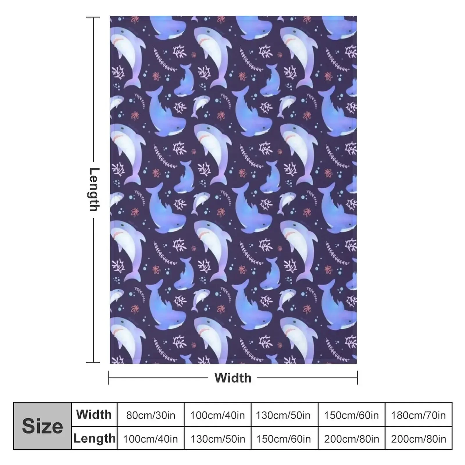 Brucie Blahaj shark under the sea pattern Throw Blanket Hairy Summer Beddings Flannels Blankets