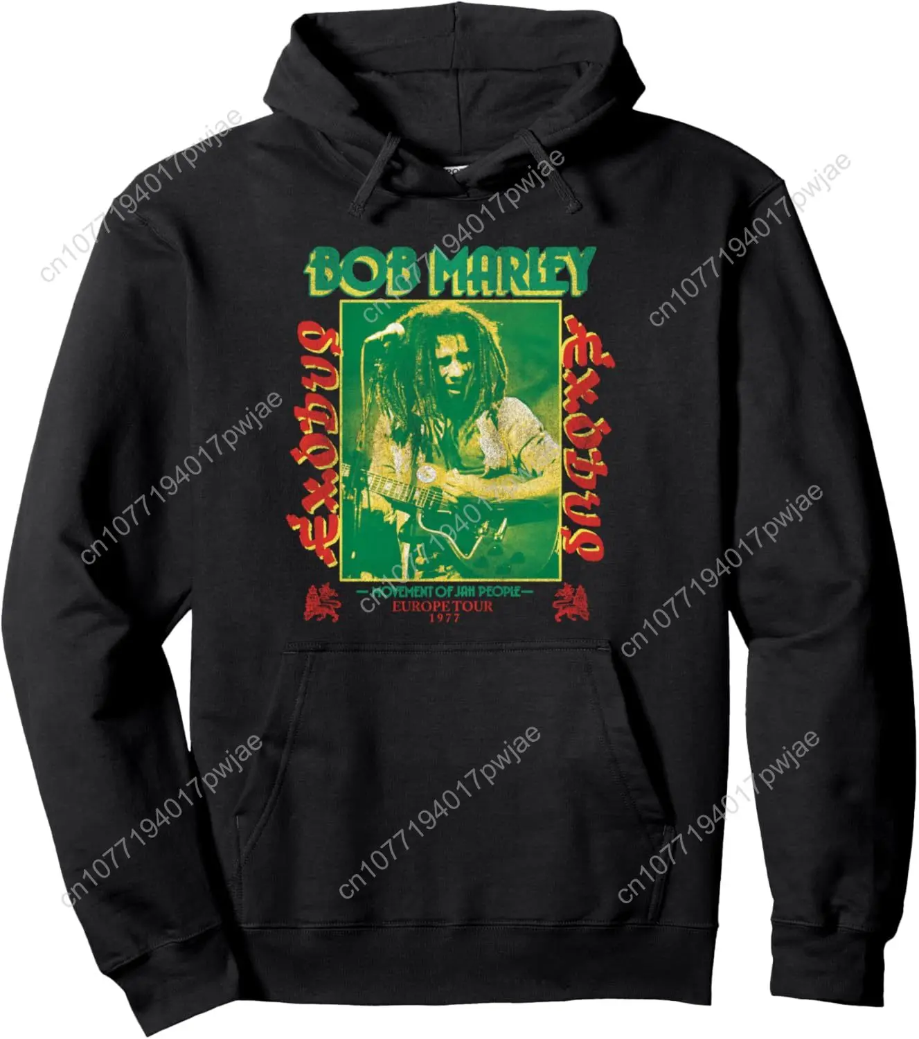 

Bob Marley Exodus Movement of Jah People Guitar Black Pullover Hoodie