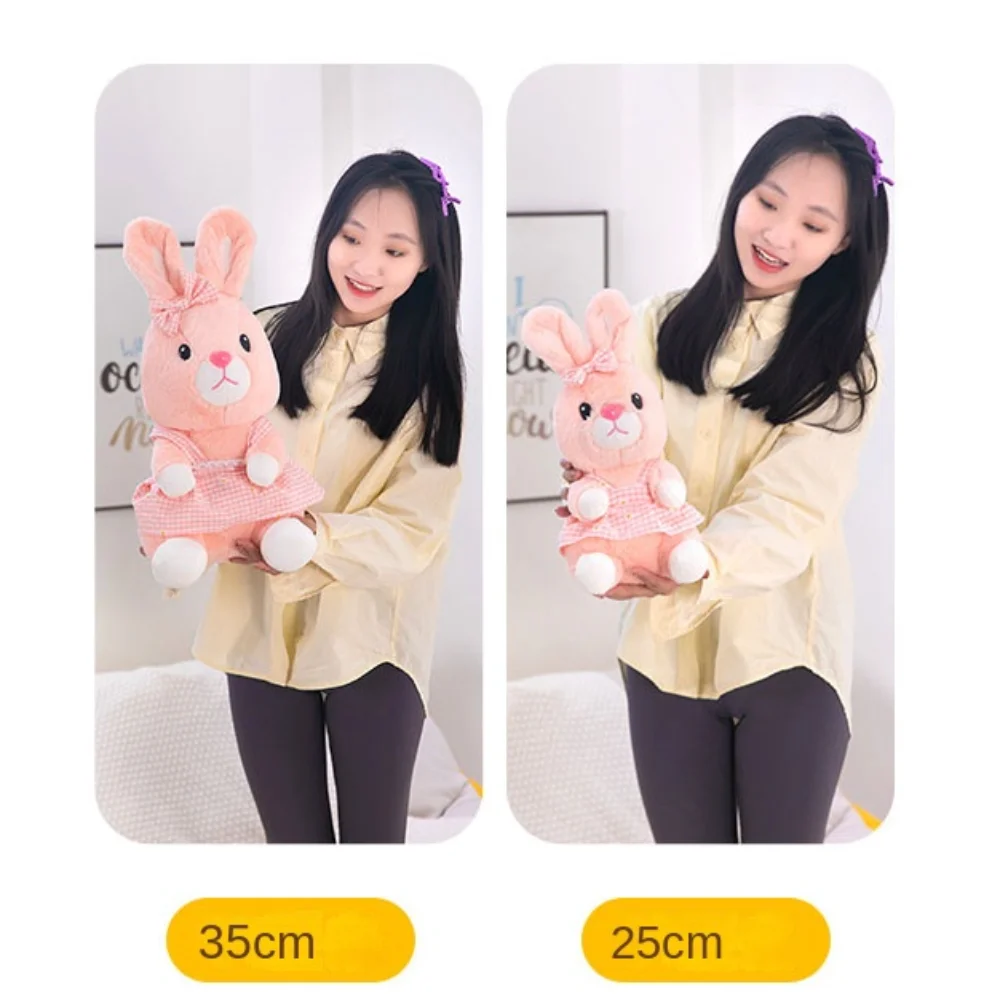 PP Cotton Rabbit Plush Toys Fluffy Soft Pink Rabbit Plush Doll Comfortable Cartoon Rabbit Stuffed Toy Home Decor