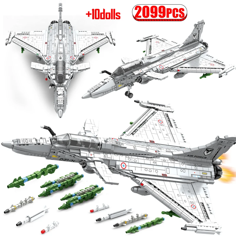 2099 Pcs Military WW2 Airplane Fighter Model Building Blocks Large Aircraft Weapons Kids Boys Blocks Toys Birthday Gifts