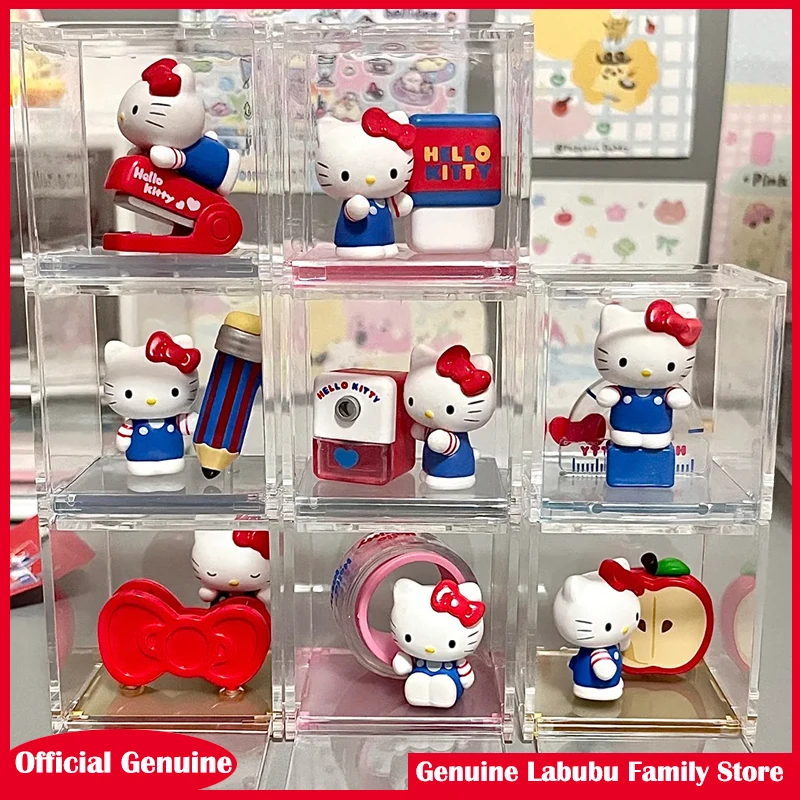 Originale Hello Kitty Fun Cancelleria Serie Micro Box Kt Cat Blind Box Decorazione da scrivania Ornamento Regalo Ornamento Bambola Scatola a sorpresa Regalo