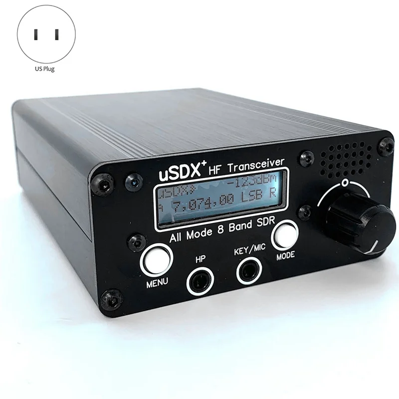 ABGQ 3-5W USDX+ SDR Transceiver All Mode 8 Band HF Ham Radio QRP CW Transceiver 80M/60M/40M/30M/20M/17M/15M/10M US Plug