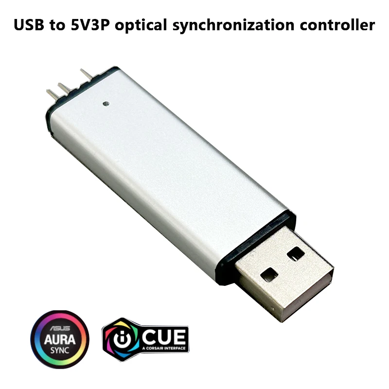 وحدة تحكم المزامن الضوئية USB إلى ARGB 5V 3P تدعم AuraTerminal ICUE