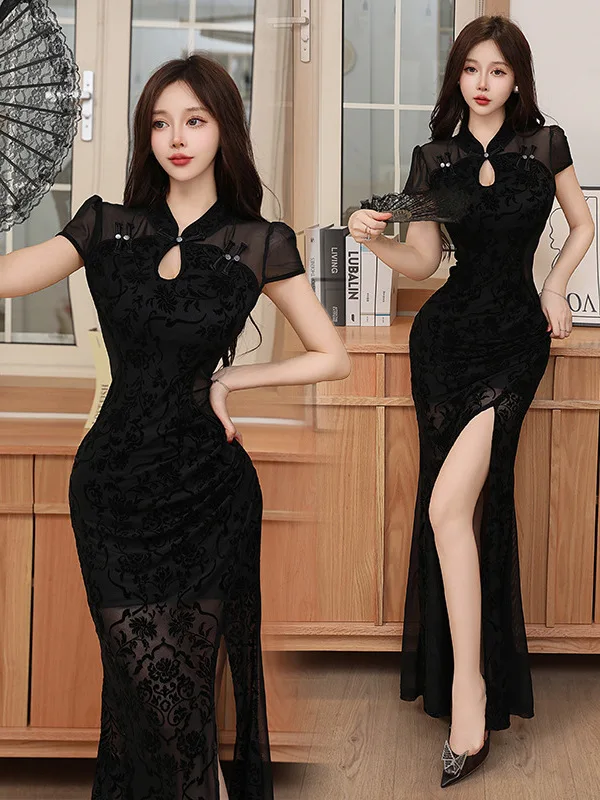 

Новое вечернее платье Therapy Ele 2026 для женщин: улучшенный фасон, скрывающий живот, с эффектом утяжки талии, из бархата, для ночного рынка