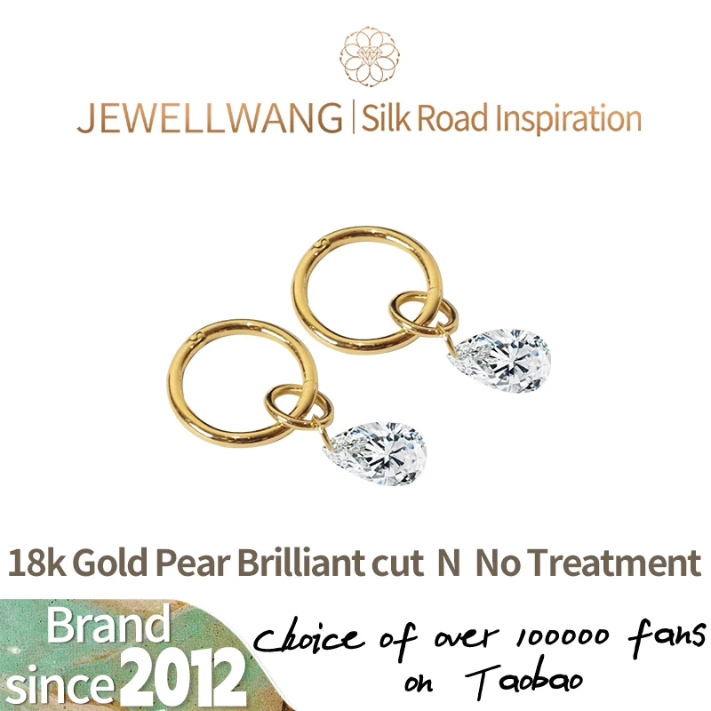 JEWELLWANG Floating Light Water Drop Suspended 30pts LabGrown Diamond Earrings Real Cultured Bridal Diamond Fine Jewelry Fashion