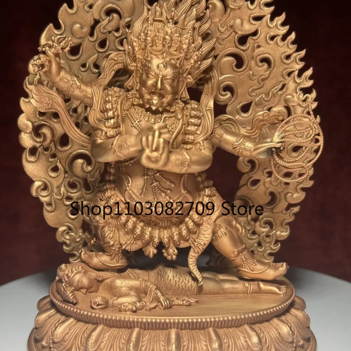 Four-Arm Vajra Hand Bodhisattva 10cm Boutique Copper Buddha Statue Tantra Tibetan Buddha Statue Home Ornament Offering