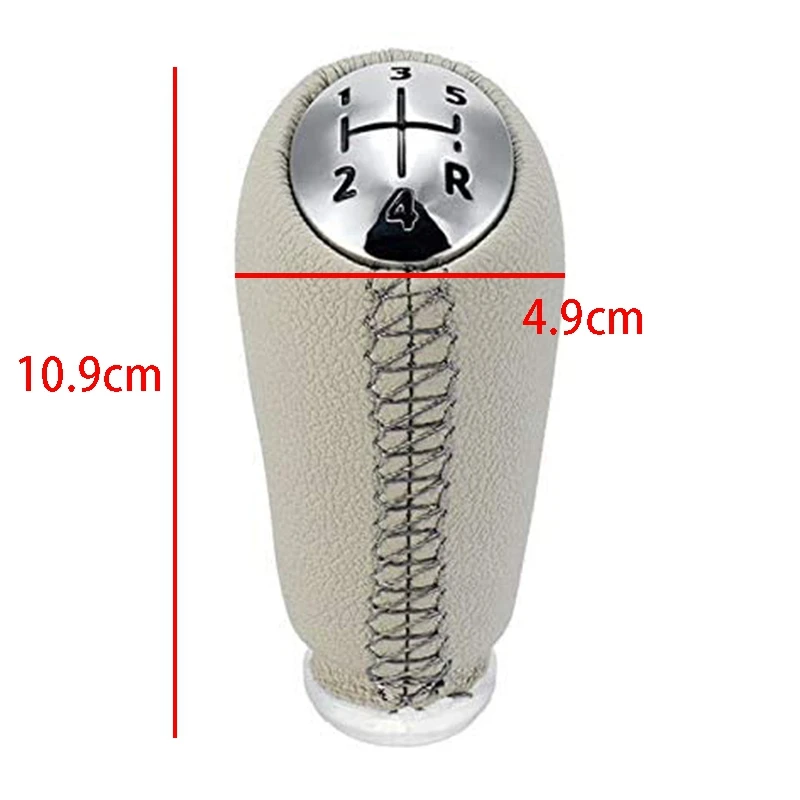 Gear Shift Knob 5Speed Leather MT Gear Shifter Pen Ball Beige for II MK2 Scenic 2 3 III