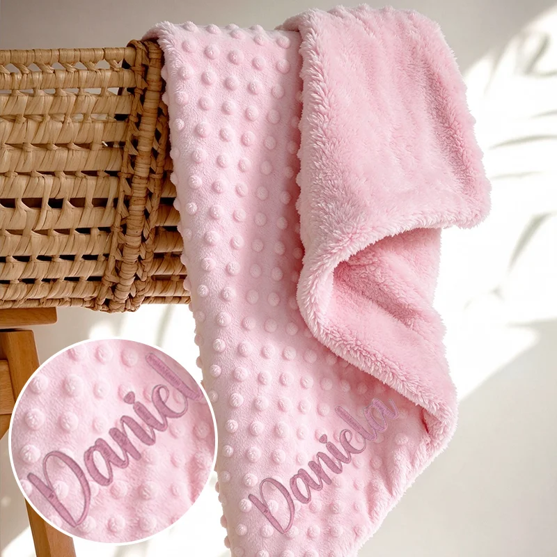 Personalized Baby Name Blanket Custom Swaddle for Newborn Boy Girl, Toddler Stroller Crib Cover, Custom Kids Birthday Gift