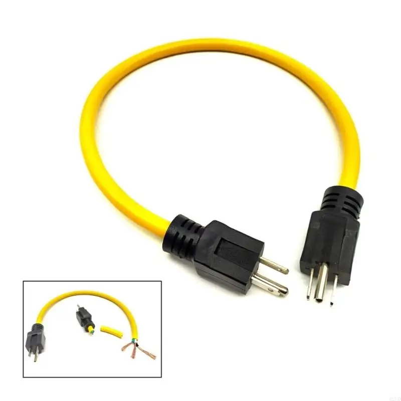 A2UD 12AWG 125V ذكور مزدوج سلك التمديد 5-15p إلى 5-15p لمفتاح النقل