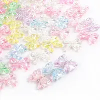 30pcs Colour Mixture Transparent Acrylic Bowknot Bead Handmade Diy Accessories Materials Bracelet Necklace Making Accessories