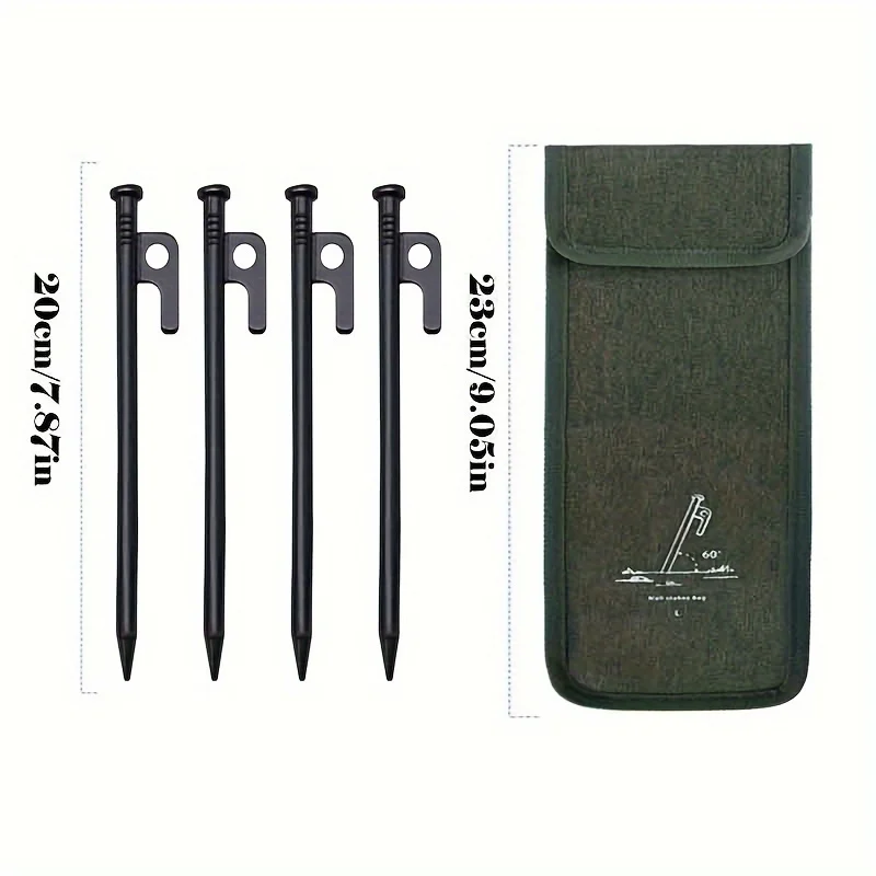 

Набор кольев для палатки из нержавеющей стали с сумкой для хранения — прочные гвозди из углеродистой стали для кемпинга и приключений на открытом воздухе
