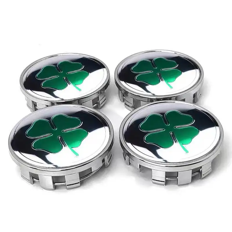 4PCS 60MM Four-leaf Clover Emblem Car Wheel Center Hub Cap Rims Cover Hubcaps Sticker For BMW HONDA FORD TESLA SUBARU