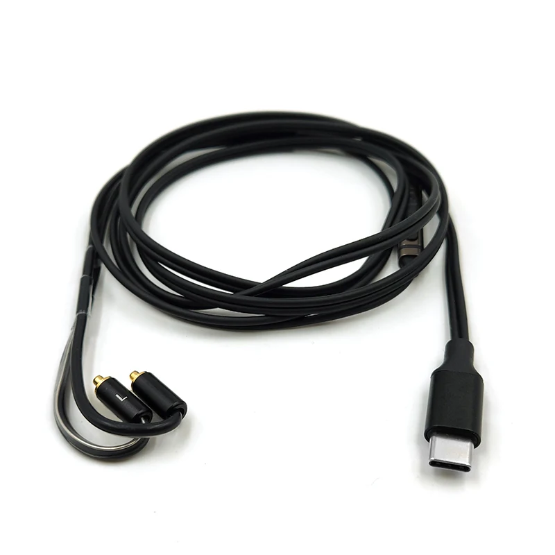 Para se215 se535 se846 n5005 n3bp n40 n1ap fones de ouvido de alta fidelidade substituíveis typec USB-C para mmcx cabo de cobre de cristal único de alta pureza