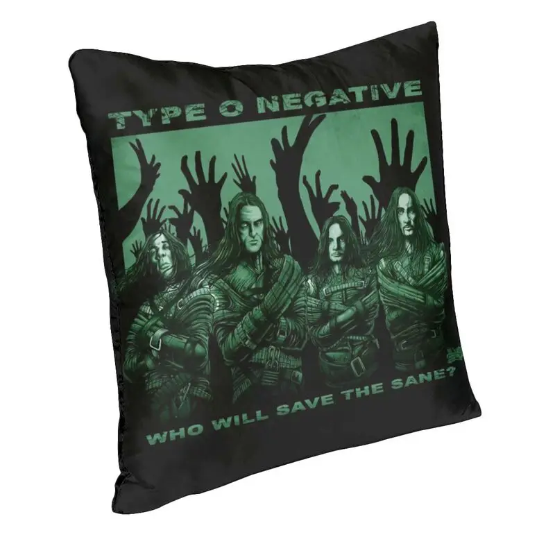 O Type Negative Logo Throw Pillow Case Home Decor Square Heavy Metal Rock Band Cushion Cover 45x45 Pillowcover for Living Room