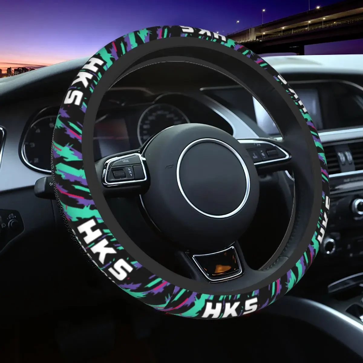 

Чехол на руль автомобиля HKS Advan JDM 37-38, мягкий защитный разноцветный чехол на руль, украшение автомобиля, аксессуары для интерьера