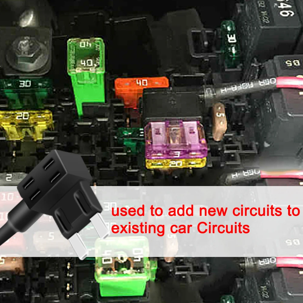 APM Tap Mini Blade Micro 5 Pcs 12V Car Fuse box Holder Auto Motri Insurance Add-a-Circuit Adapter ATM Adapter