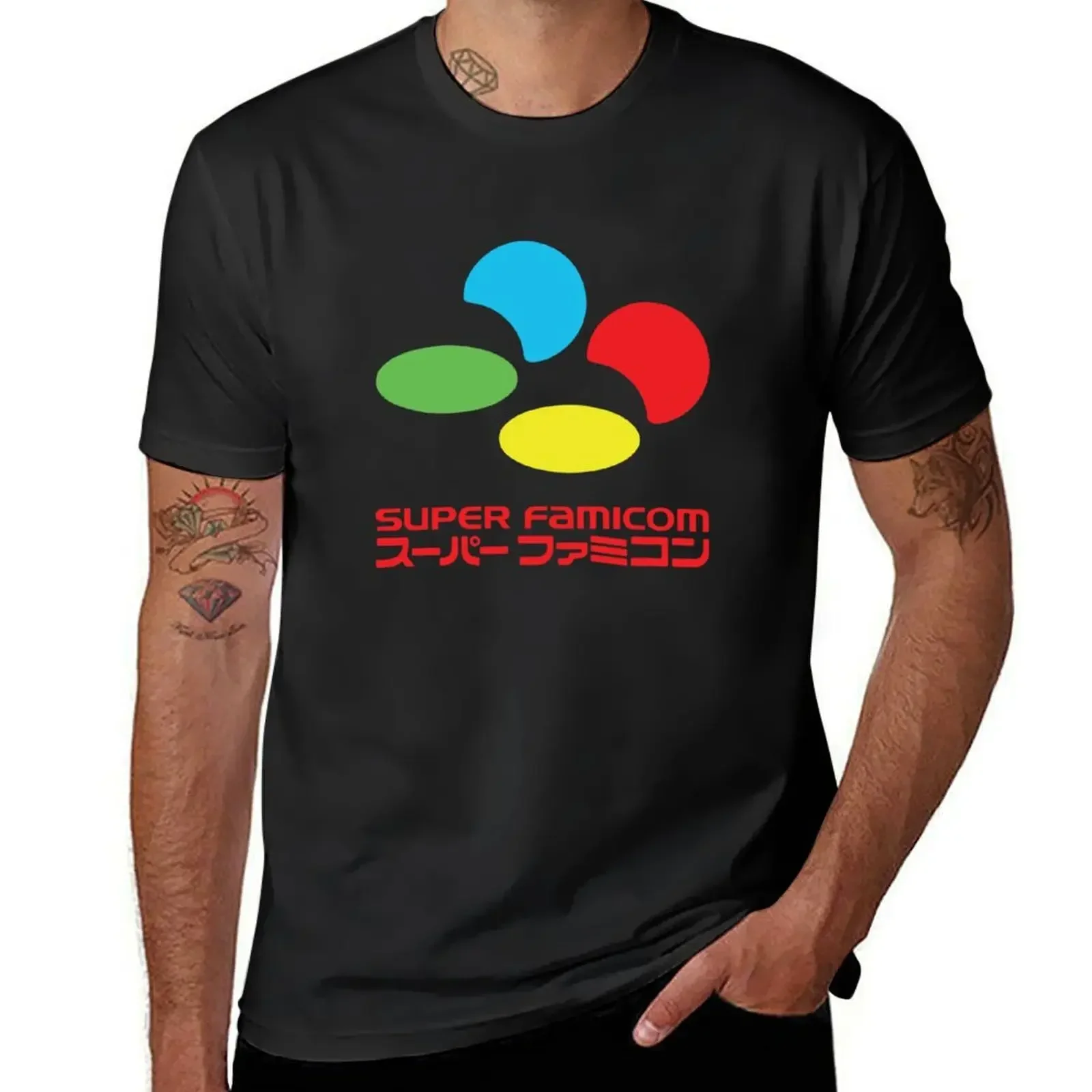 Super Famicom T-Shirt oversizeds vintage clothes mens white t shirts new in tops & tees Short Sleeve Round Collar harajuku manga