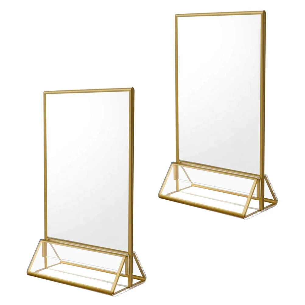 

2pcs Acrylic Menu Holder Price Sign Display Rack Lightweight Multi-purpose Hotel Restaurant Kitchen Note Picture Advertising