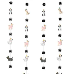 Pet Theme Decoration Cute Cartoon Dog Paw Print Garland Birthday Baby Shower Gift Giving Party Background Hanging Banner Prop