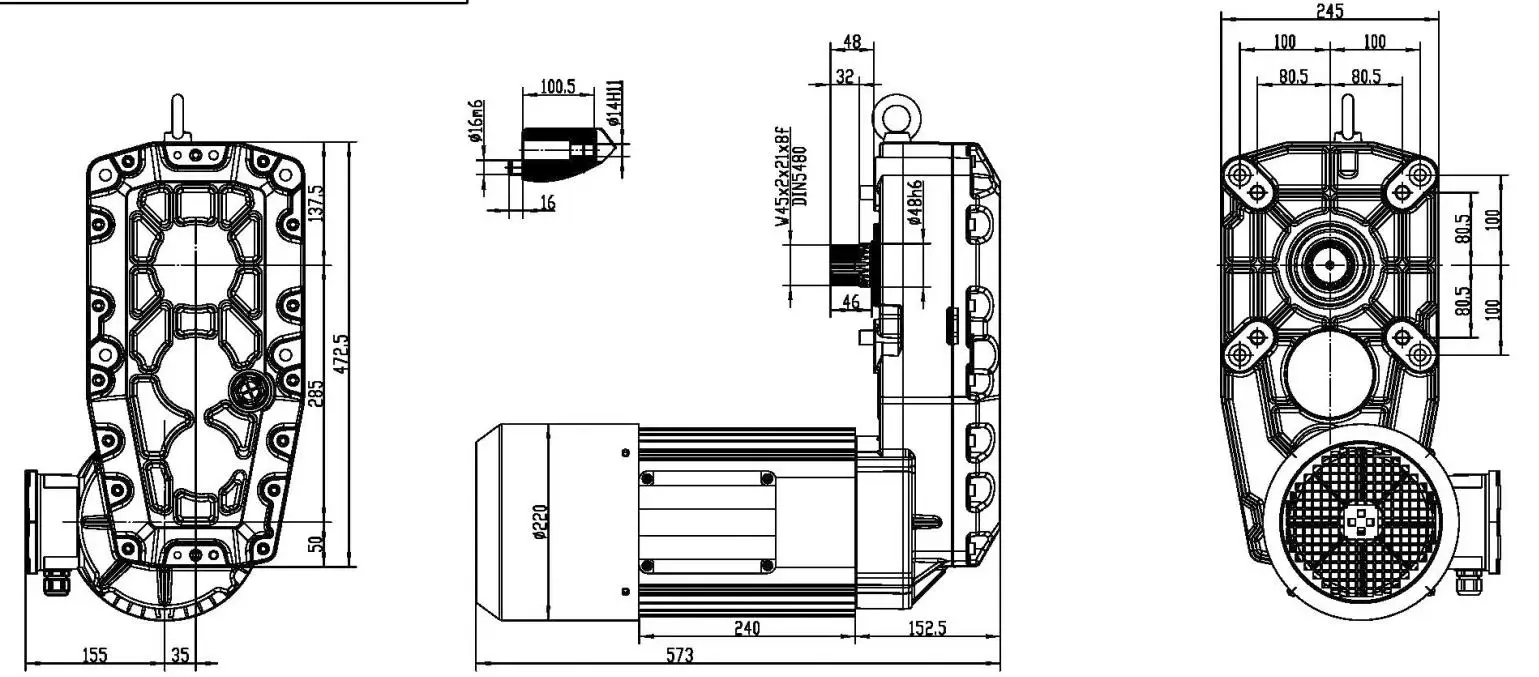 Industrial Bevel Helical Crane Gearbox Reducer For Electric Hoist Lifting Gantry Crane Overhead Crane Hoist Gear Box