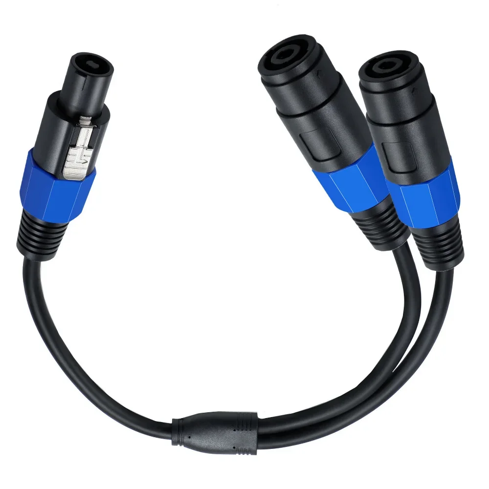 Speakon Splitter Cable,1 Male to 2 Female XLR Y Splitter Speakon Splitter Cable Speakon 1-Male to 2-Female（1Pack）