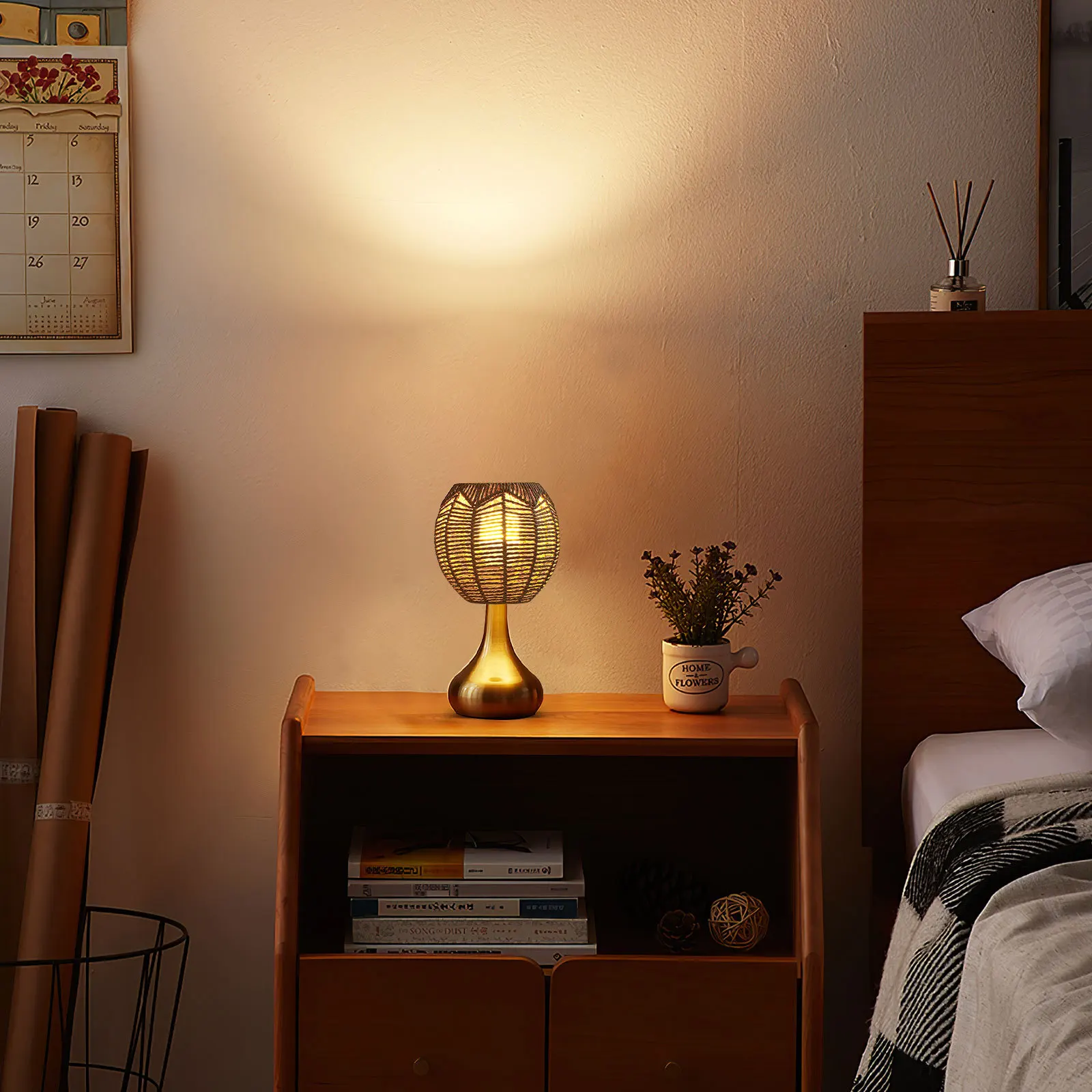 

Woven Lampshade for Chandelier Retro Style Imitated Rattan Light Cover Home Bedroom Living Room Warm Atmosphere Lighting Decor