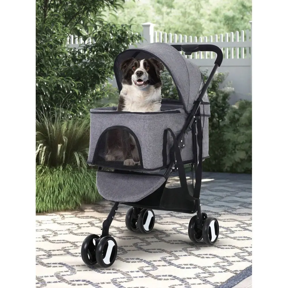 

Stroller Pet Cat Premium 3In1 Multifunction Jogger Stroller 3 Wheels For Medium Small Dogs Cats Detachable Carrier With Storage