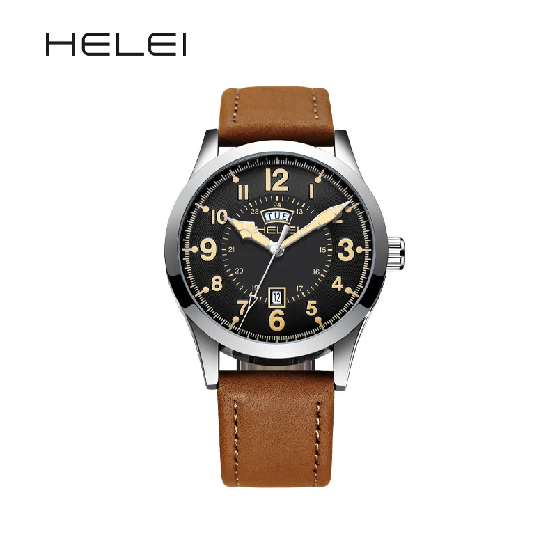 HELEI Herren Bestseller Modische Wasserdichte Leuchtende Quarzuhr Herren Sportliche Nationaluhr