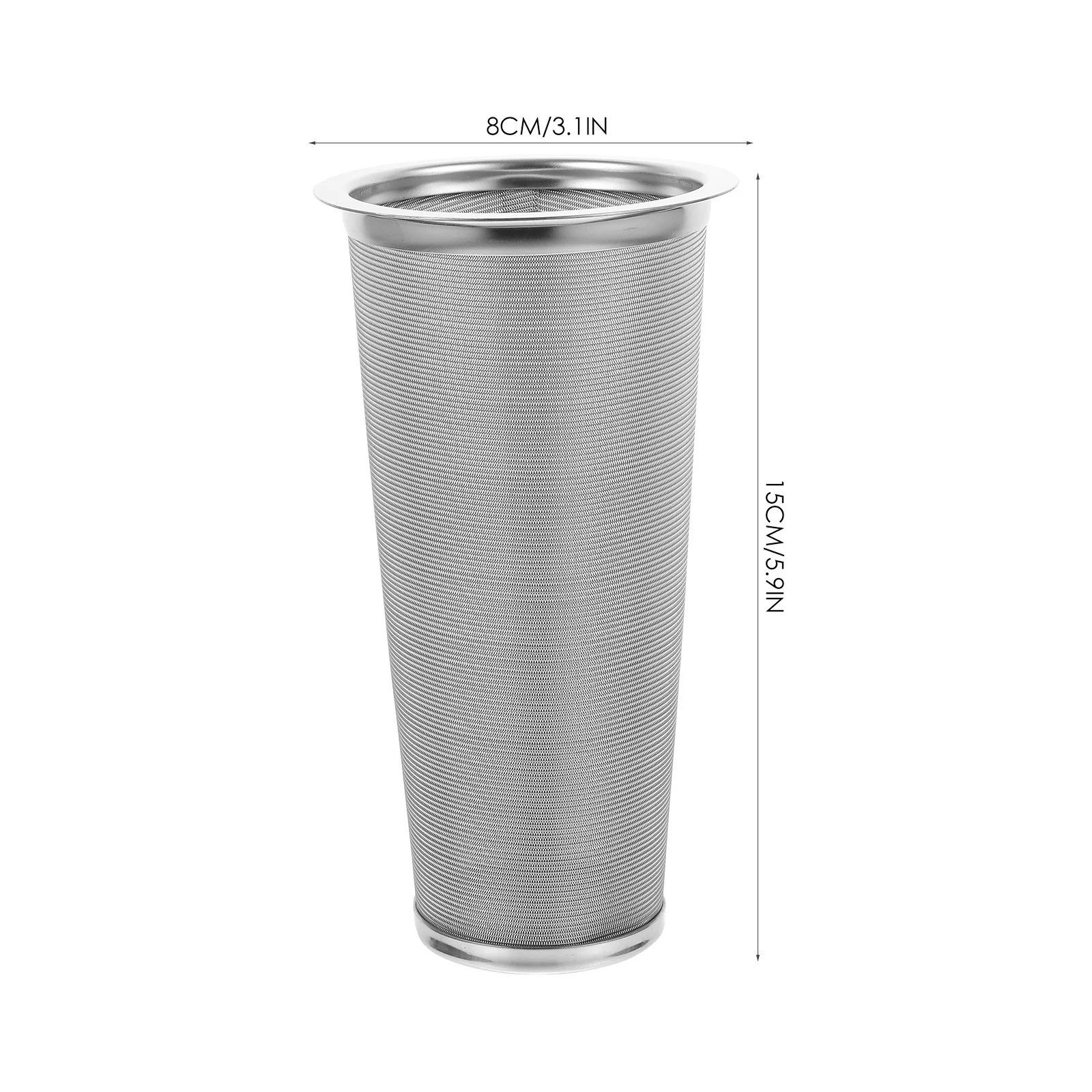 Roestvrijstalen koffiefilter 8x15cm Fijnmazig Cold Brew Zeef Thee-ei Mason Jar Accessoire Vruchtensapmaker