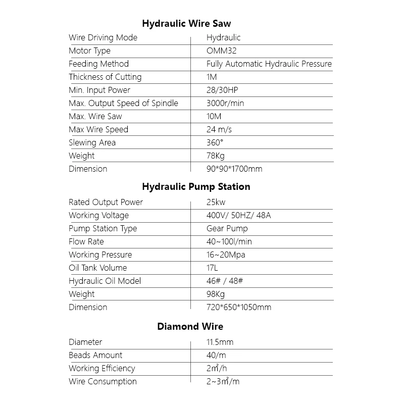 YG Hydraulic Diamond Wire Saw Machine Machine Granite  Stone Cutting Tools