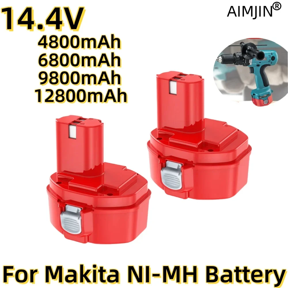 

For Makita 14.4V 4.8Ah-12.8Ah high-capacity nickel hydrogen cadmium tool battery compatible with 6233D 1420 PA14 1051D 6233D etc