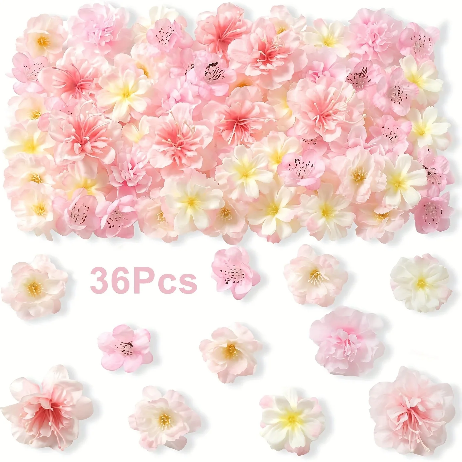 36 Stück künstliche Rosen-Kunstblumen, gemischte künstliche Blumen für Heimdekoration, Hochzeitsdekoration, DIY-Handwerk, Geschenke, Kranz, Scrapbook-Zubehör – Detail 7