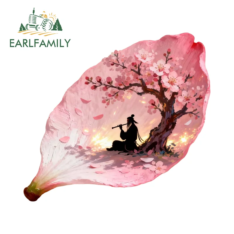 EARLFAMILY Flowers Shape Japanese Design Car Sticker Maple Leaf Car Goods JDM Tumbler Decal Windows Vinyl Bumper Decoration