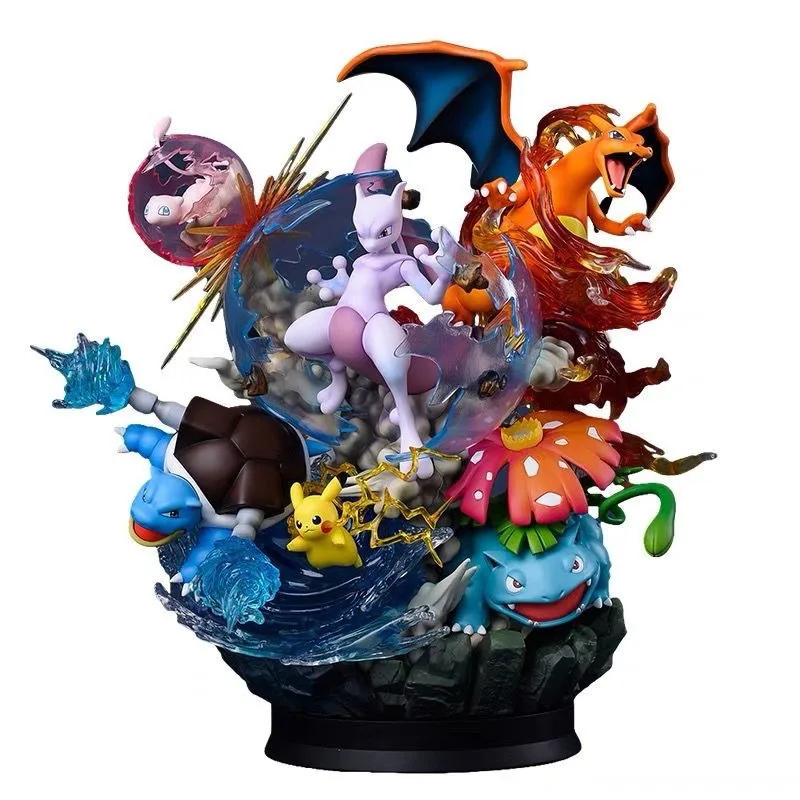 Figurka akcji Pokemon Mewtwo Strikes Back, 40 cm, duża ręka, model z PVC, ozdoba na biurko, dekoracja, prezent świąteczny, zabawki dla dzieci.