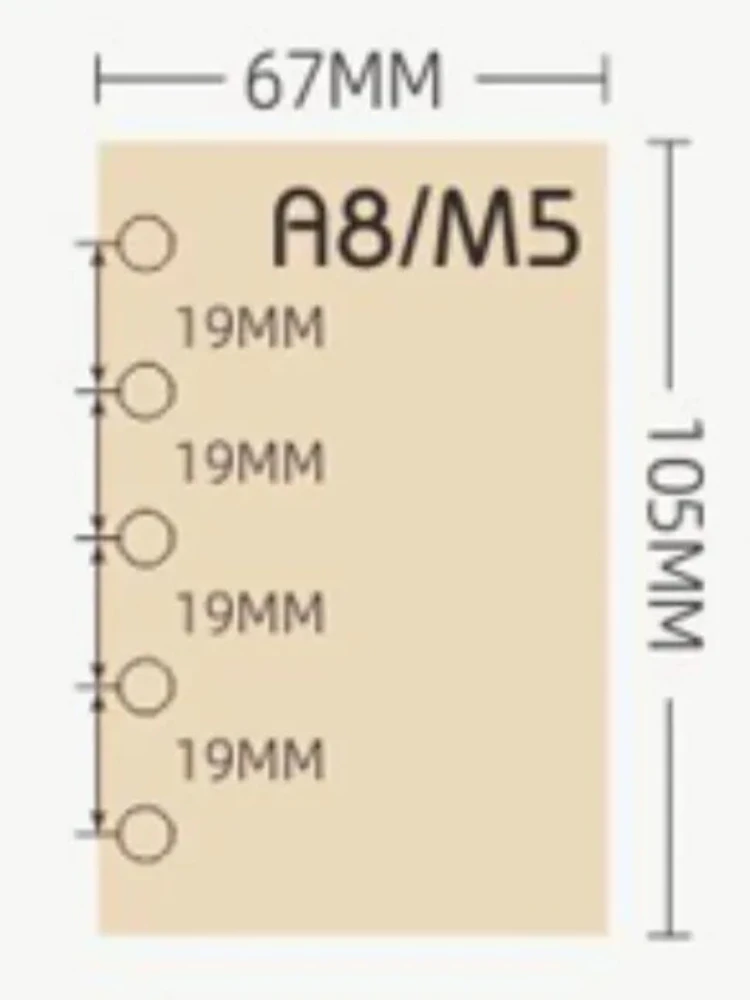 M5/A8 루즈 리프 노트북 리필 스파이럴 바인더 내지 주간 월간 할일표 라인 도트 그리드 내지 종이 문구류