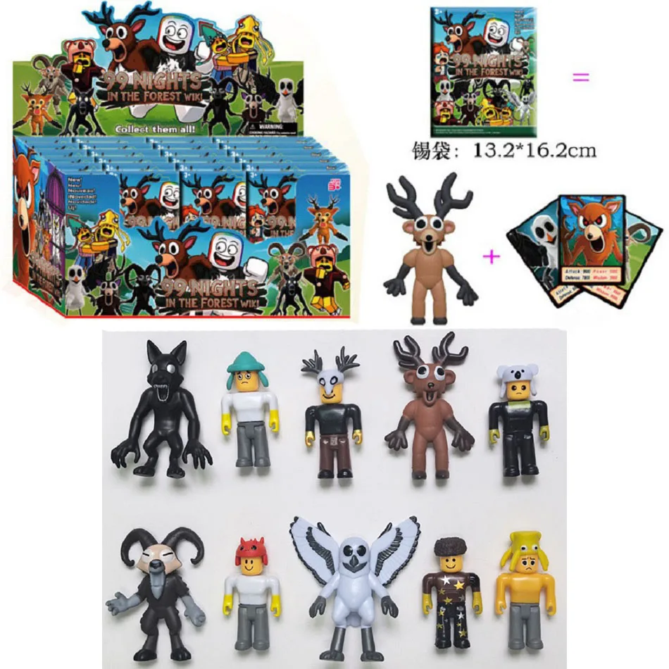 

3,5-дюймовая виртуальная мировая лесная выживание 99, ночная кукла, фигурка, модель, слепая сумка, коробка, сова, коза, волк, олень, игра, периферийные игрушки