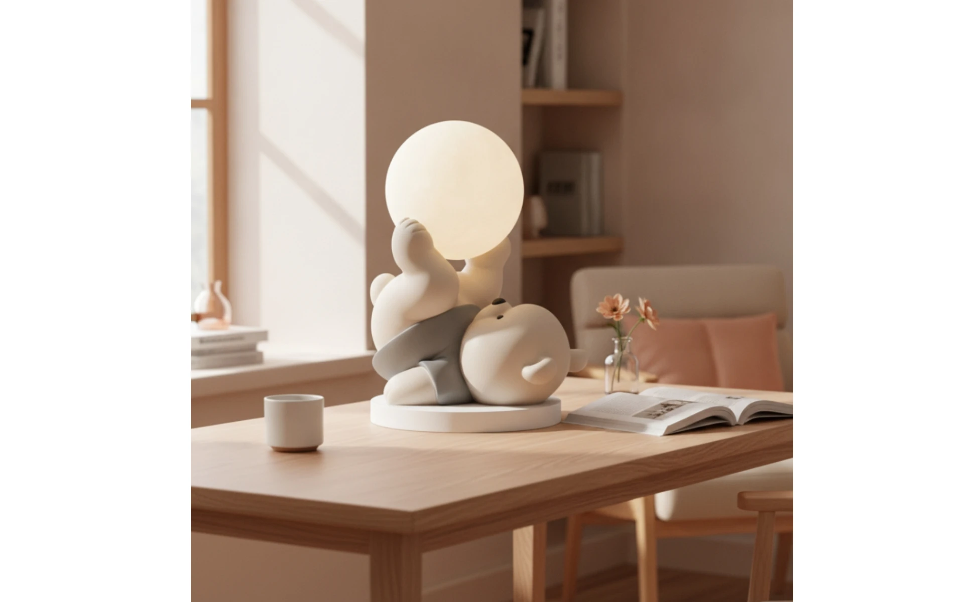 Bear Night Light Decorative Bear Ornament with Lamp Cartoon Matte for Children, Bedside Table, Bedroom Bear Night Light Decorative Bear Ornament with Lamp Cartoon Matte for Children, Bedside Table, Bedroom