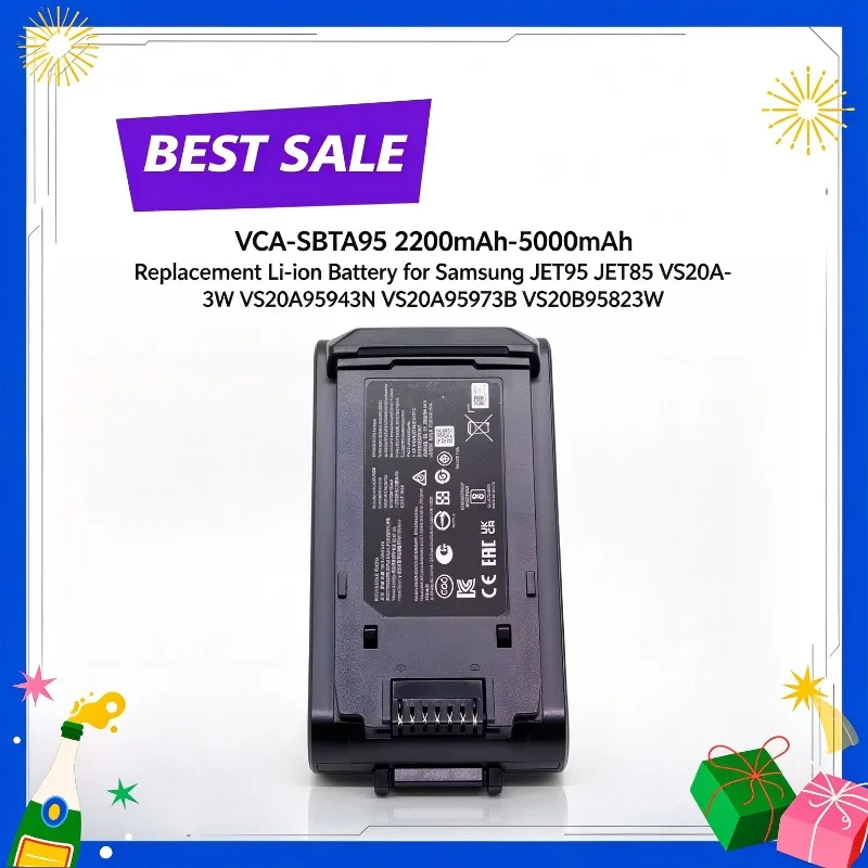 VCA-SBTA95 2200mAh-5000mAh Replacement Li-ion Battery for Samsung JET95 JET85 VS20A95823W VS20A95943N VS20A95973B VS20B95823W