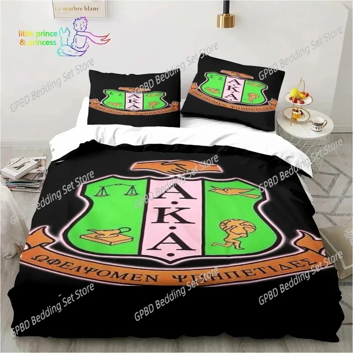 3D Print Alpha Sorority Kappa Alpha AKA Bedding Set Single Twin Full Queen King Size Bed Set Aldult Kid Bedroom