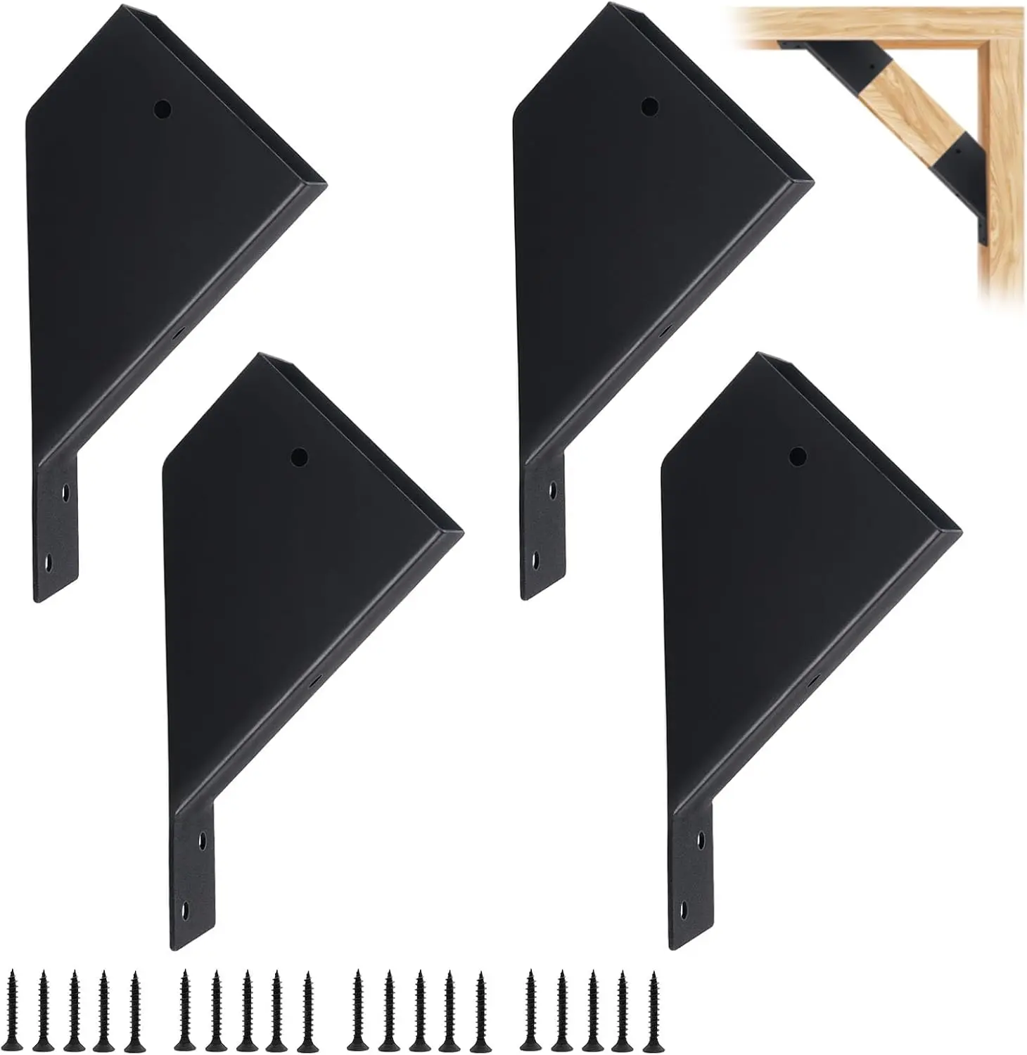 

4 Pcs Pergola Brackets 45-Degree Angle Bracket. Specially for Reinforcing Pergolas and Gazebos. Fits 2" x 4" Lumber. with Draina
