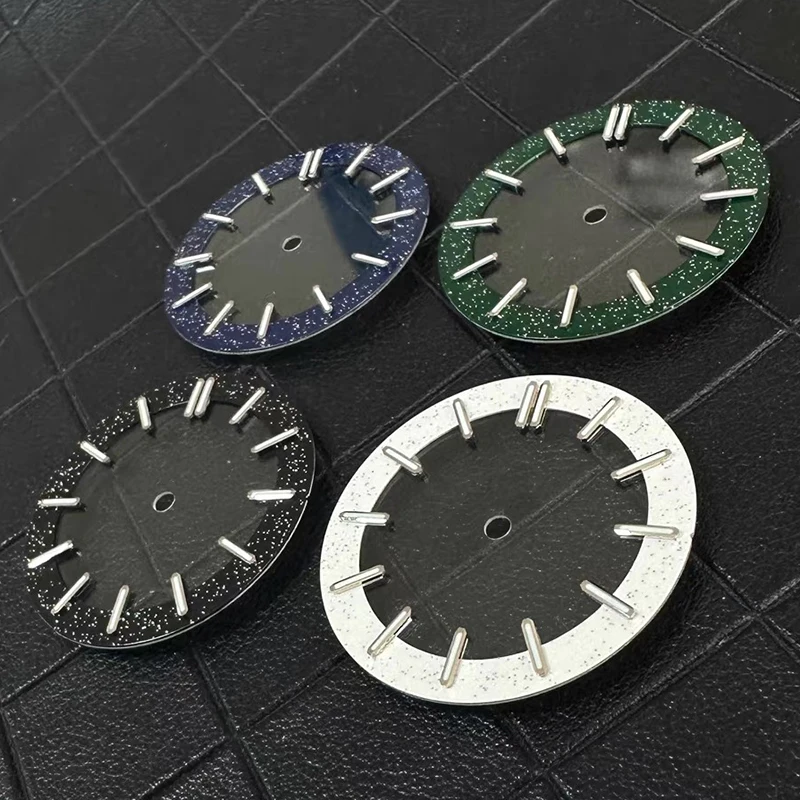 Quadrante dell'orologio da 31,8 mm Pellicola trasparente luminosa verde Cielo stellato adatto al movimento giapponese NH70