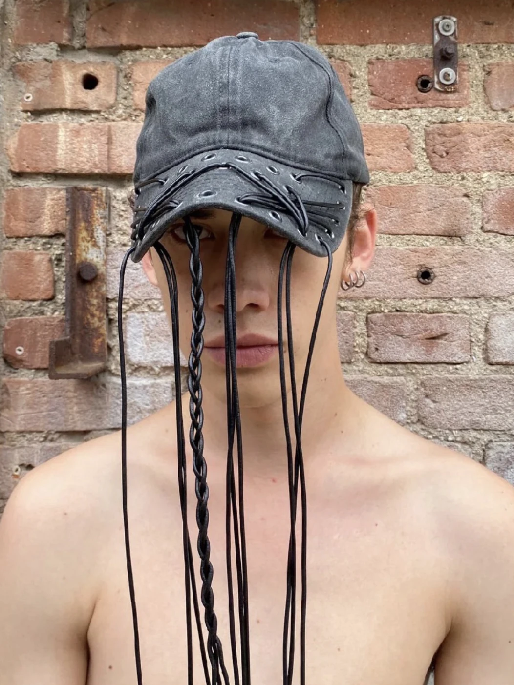 PLN Oilskin String Cap Wax Dyeing Denim Tassel Bucket Hat Unisex Street Style Spring Summer Autumn Seasonal Youth Cap