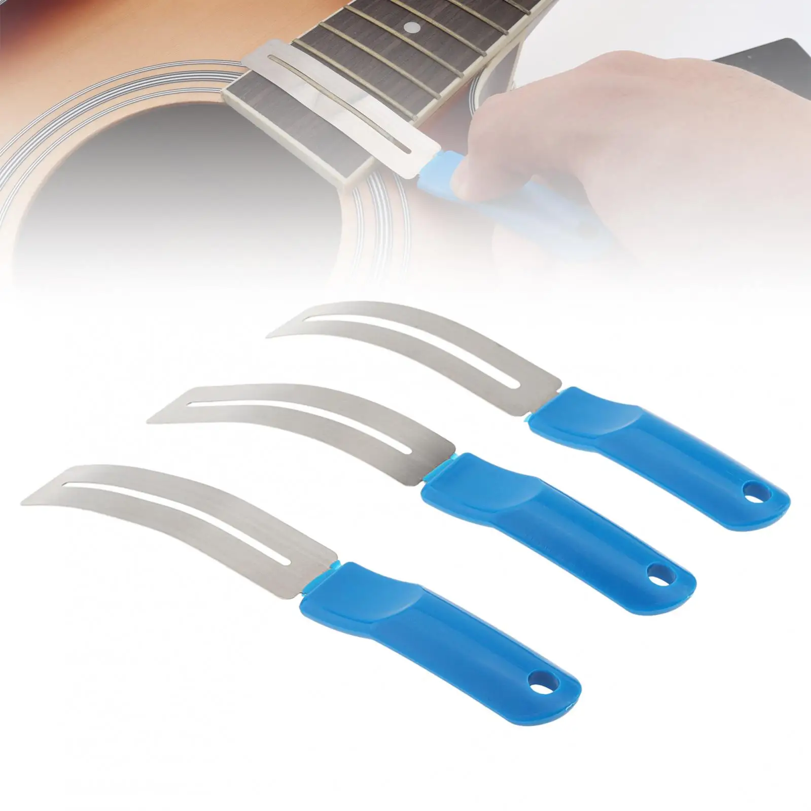 3 pcs Stainless Steel Guitar Fret Polishing Guard Set with Protectors  Prevent Scratches During Fret Maintenance