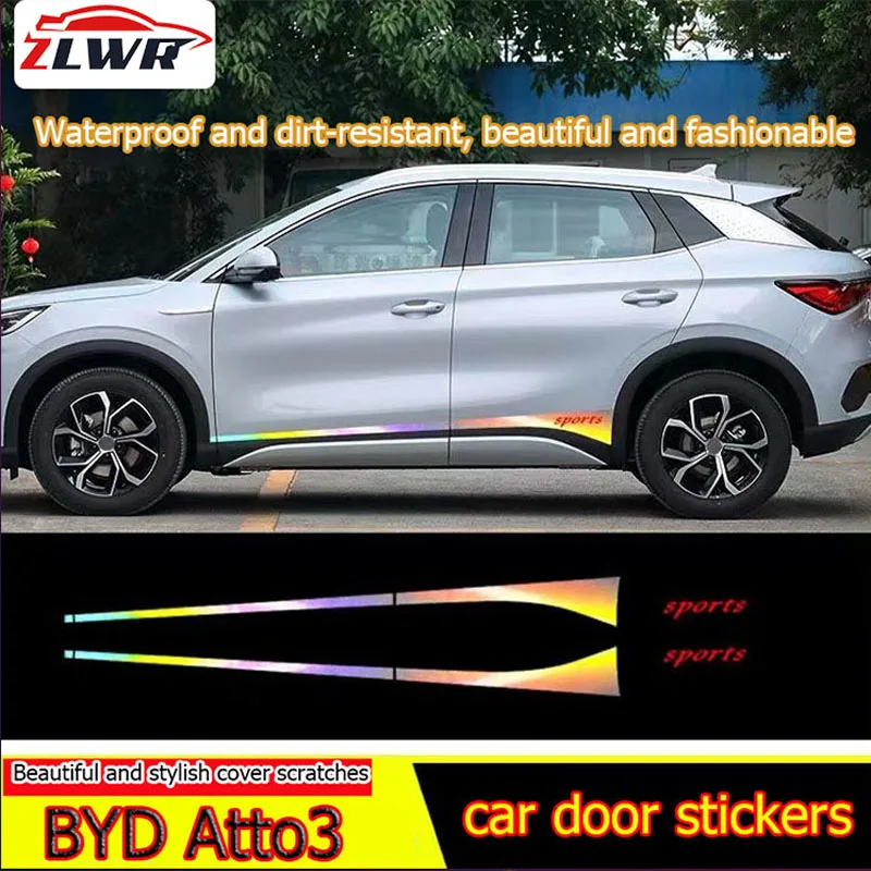 

Пленка ZLWR BYD ATTO3 из углеродного волокна с защитой от царапин, наклейки для защиты корпуса, специальная наклейка на боковую дверь, аксессуары против царапин