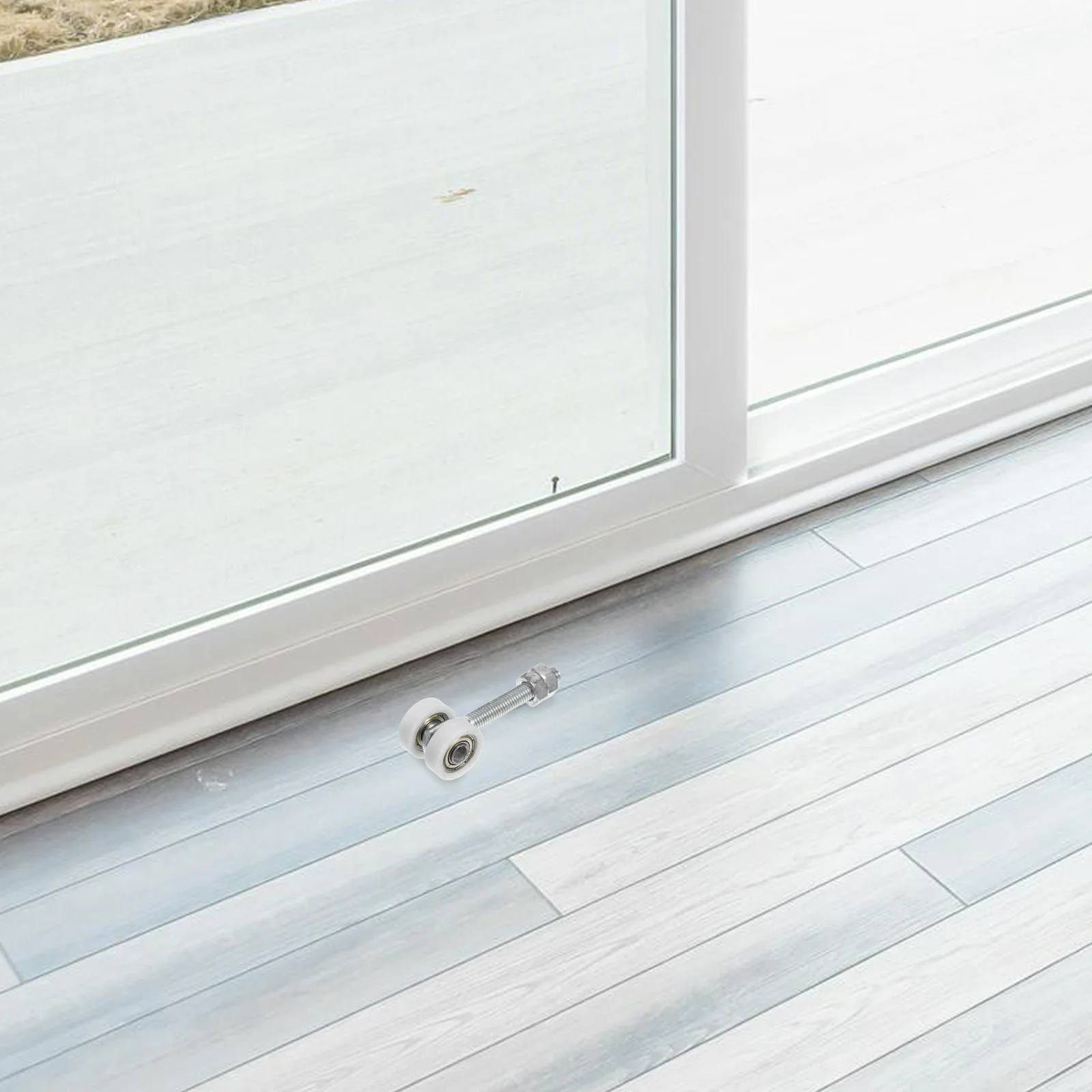 

2 Wheel Trolley Assembly Sliding Door Pulley Roller 50KG Capacity Double Bearings Steel Material Wear Resistant Hanging Rail