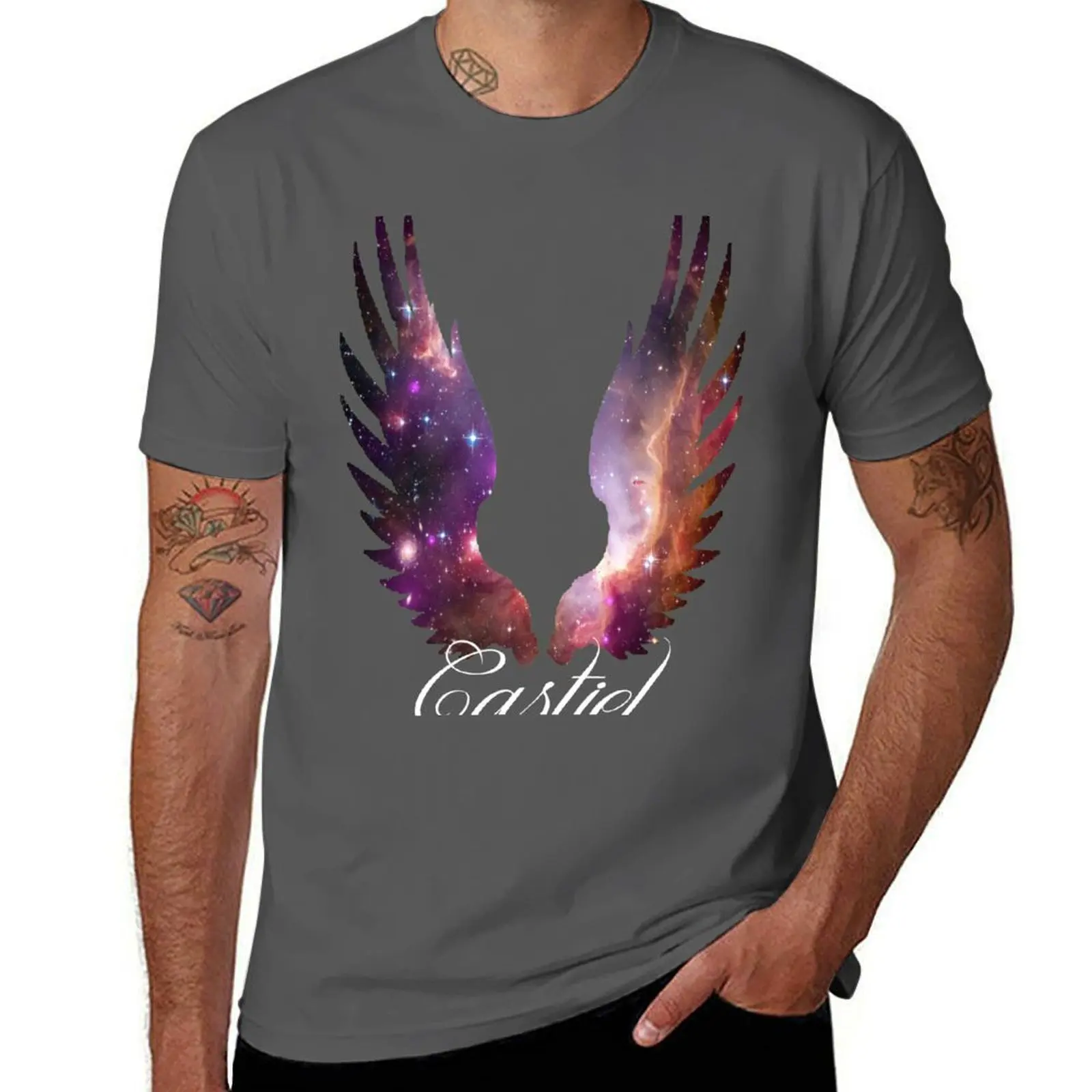Castiel Galaxy Pink T-Shirt Work Outdoor Short Sleeve Tee