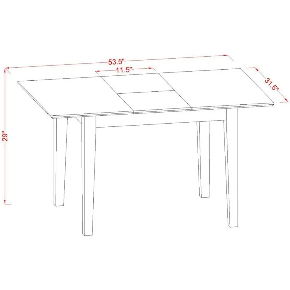 طقم طاولة مطبخ مكون من 3 قطع من East West Furniture مع طاولة مستطيلة ووصلة أوراق الفراشة، بما في ذلك كرسيين #4