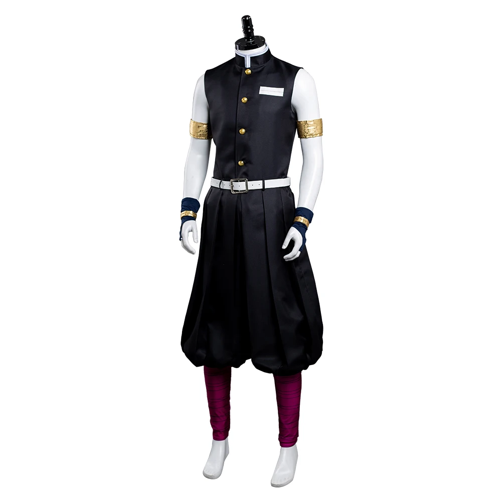 Uzui Tengen Cosplay Wig Costume Kimono Headwear Male Anime Roleplay Vest Pants Men Outfits Halloween Carnival Party Suit