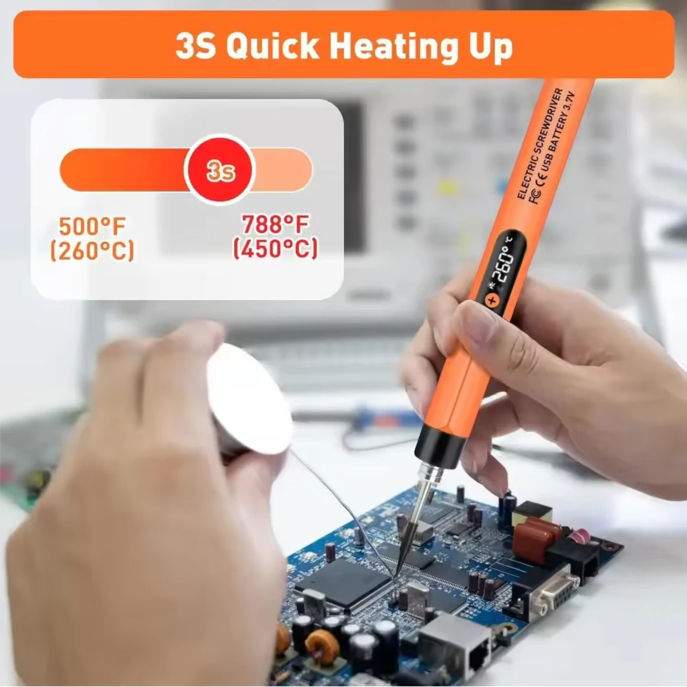 USB Electric Soldering Iron Adjustable Temperature Digital Display Portable Welding Tool For Electronics Repair Rework DIY